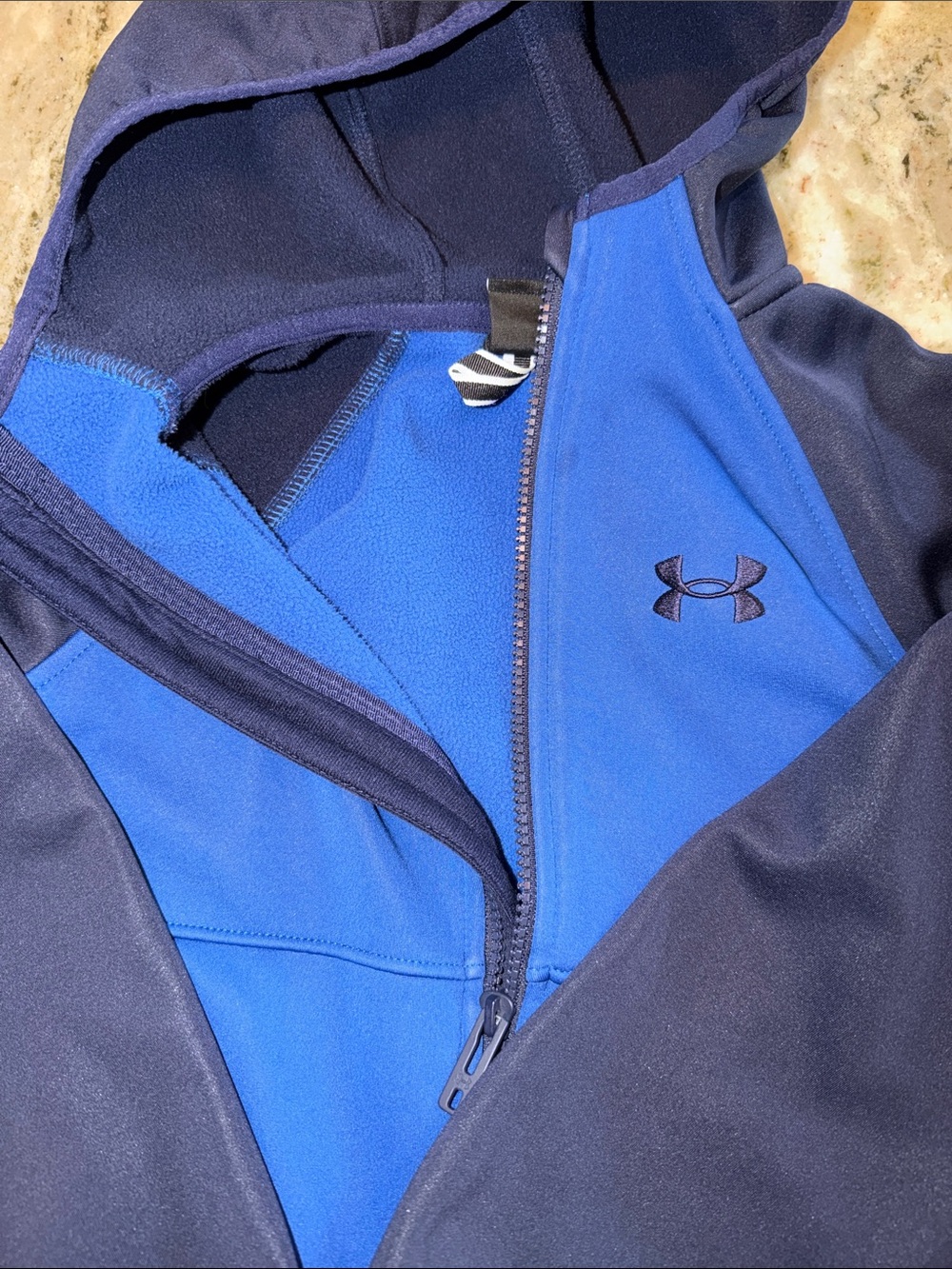 Under Armour Blue and Navy Hooded Zip Jacket for Kids - Picture 3 of 7